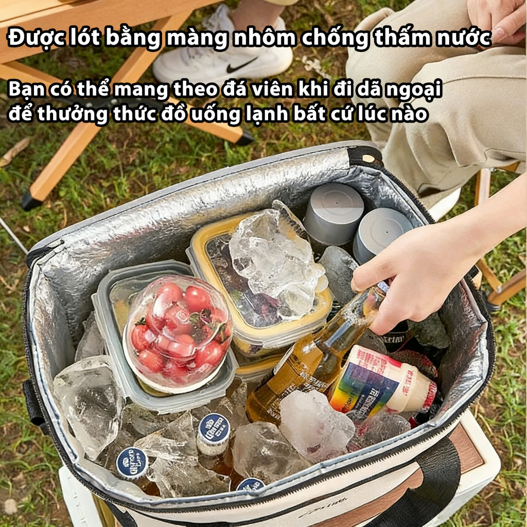 Túi giữ nhiệt giữ lạnh đa năng-Chống thấm nước, 30L dung tích, dùng đi picnic, mang cơm đi làm