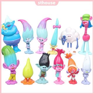 [Mới] 12 Cái / bộ Mô Hình Nhân Vật Vai Trò Phim Cho Trolls Dự Tiệc Món Quà Tuyệt Vời Cho Trẻ Em