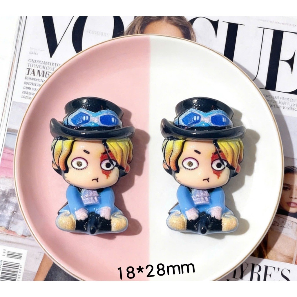 SET CHARM 3D CỨNG: ONE PIECE ĐẢO HẢI TẶC - CHIBI CUTE-Luffy - Zoro - Nami - Sanji - Chopper - Ace - Yamato