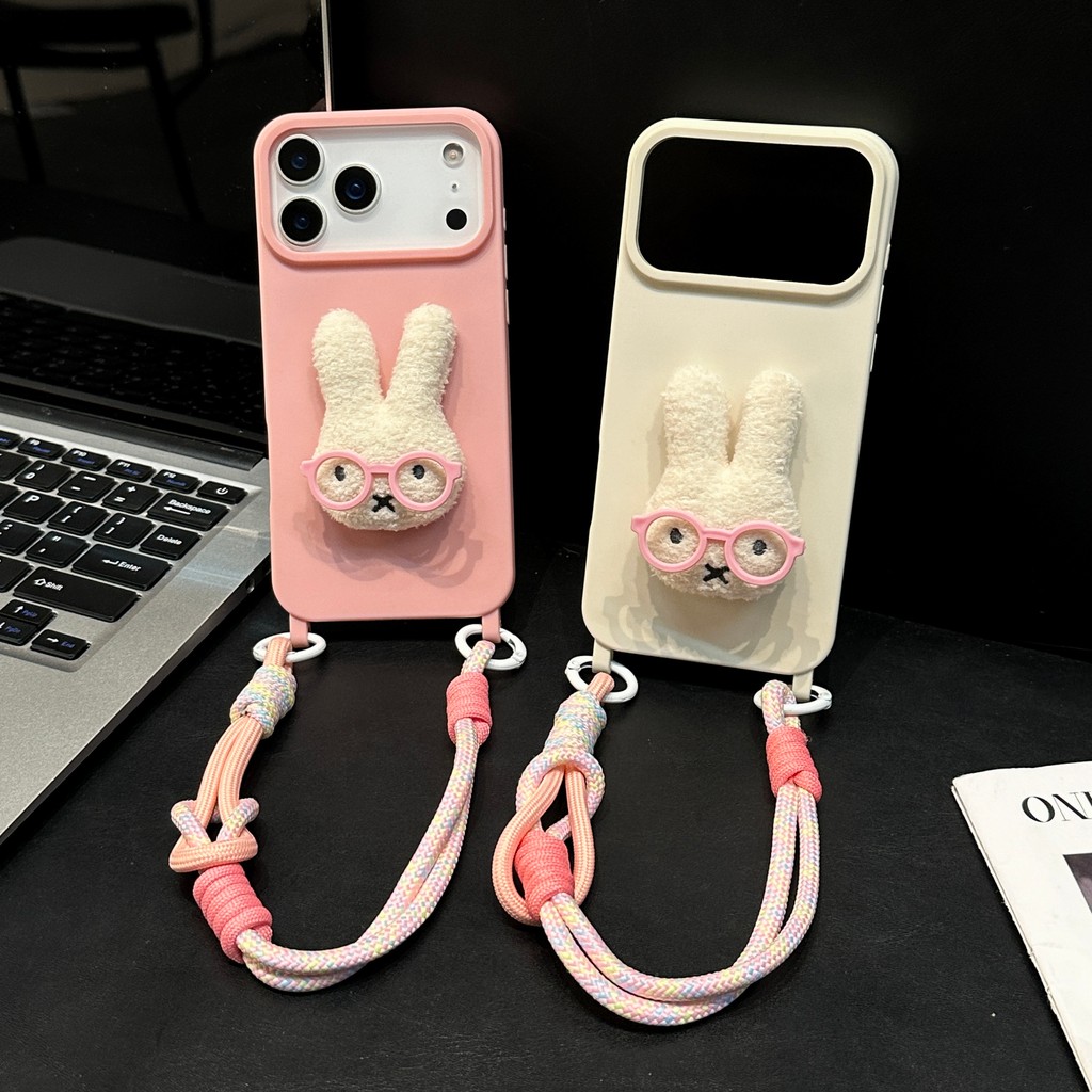 Vỏ điện thoại iPhone cho thỏ kính áp tròng phù hợp với iPhone 17 Pro Max, iPhone 17, 16, 15, 14, 13
