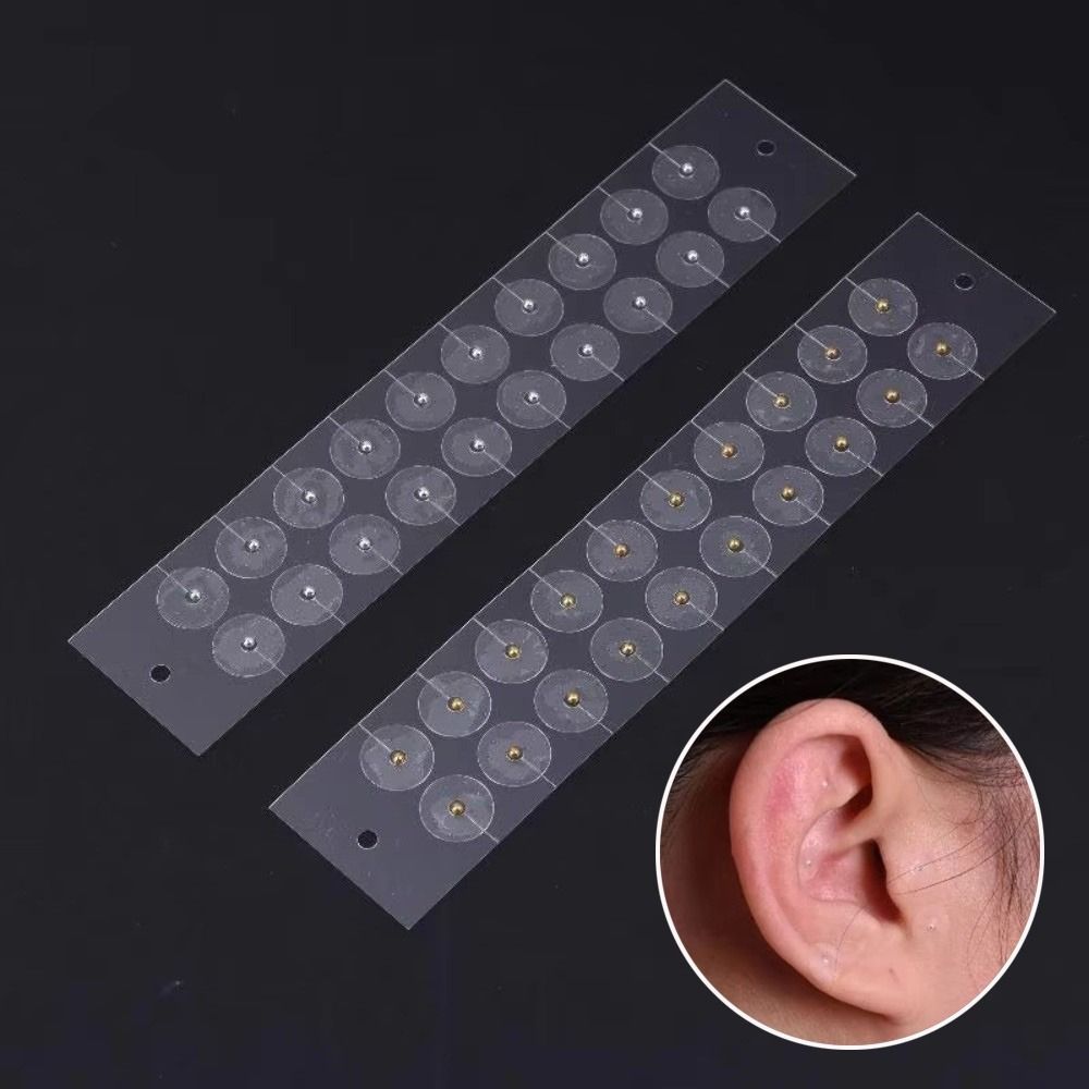 PYCOU 20 Miếng Dán Hạt Tai, Miếng Dán Châm Cứu Tai Hạt Thoáng Khí, Điểm Áp Lực Sức Khỏe Bấm Huyệt Hạt Auriculotherapy Miếng Dán Auriculotherapy