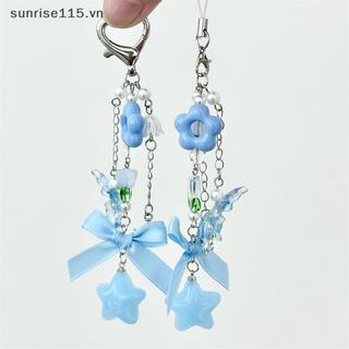 SSVN Dễ Thương Ngọt Ngào Xanh Tulip Nơ Bướm Ngôi Sao Dây Điện Thoại Dây Ccd Phụ Kiện Máy Ảnh Nữ Tính Móc Khóa Mặt Dây Chuyền Túi Treo Đồ Trang Trí Quà Tặng.