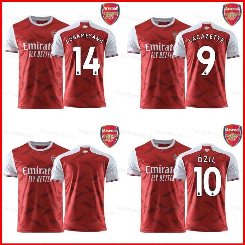 BS1 2020-2021 Arsenal Sân Nhà Bóng Đá Lacazette Ozil Aubameyang Áo Thun Thể Thao Áo Bóng Đá Unisex Plus Kích Thước