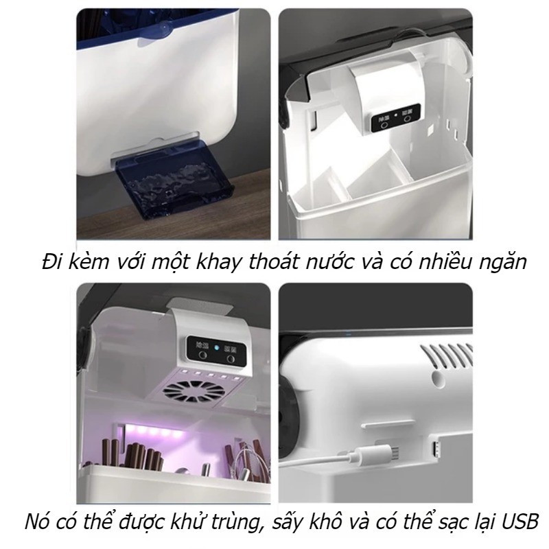 Máy Sấy & Khử Khuẩn Đũa Thìa Bằng Tia UV - Diệt 99% Vi Khuẩn, Chống Ẩm Mốc, Thiết Kế Nhỏ Gọn Bảo Vệ Sức Khỏe Gia Đình