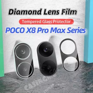 POCO X8 Pro Max X8Pro Bảo hiểm toàn diện Ống kính máy ảnh 3D cho POCOX8 X8 POCO X8Pro X8 Pro Max X8ProMax 4G 5G Phim bảo vệ máy ảnh Kính cường lực Full Cover Kính bảo vệ ống kính máy ảnh