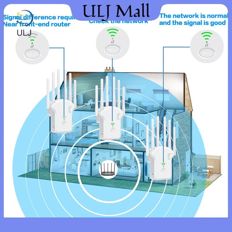 Bộ lặp tín hiệu WiFi ULJ 300Mbps / 1200Mbps Bộ mở rộng WiFi băng tần kép 2.4G 5G với bộ mở rộng phạm vi Internet cổng LAN / WAN cho văn phòng tại nhà.