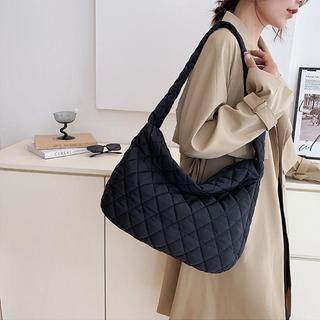 Túi đeo vai kẻ sọc WOAY Cotton có đệm nhẹ Túi đeo nách lớn