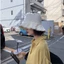 Mũ ngư dân viền thô DARON, Mũ xô mỏng có thể gập lại đơn giản, Tấm che nắng mũ vành Shabby Nhẹ màu trơn Mũ chống nắng mùa xuân