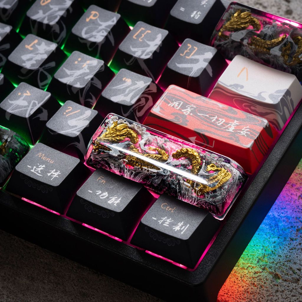 Keycap Artisan Rồng Vàng Resin Thủ Công Golden Dragon Series | KCAP - World of keycaps