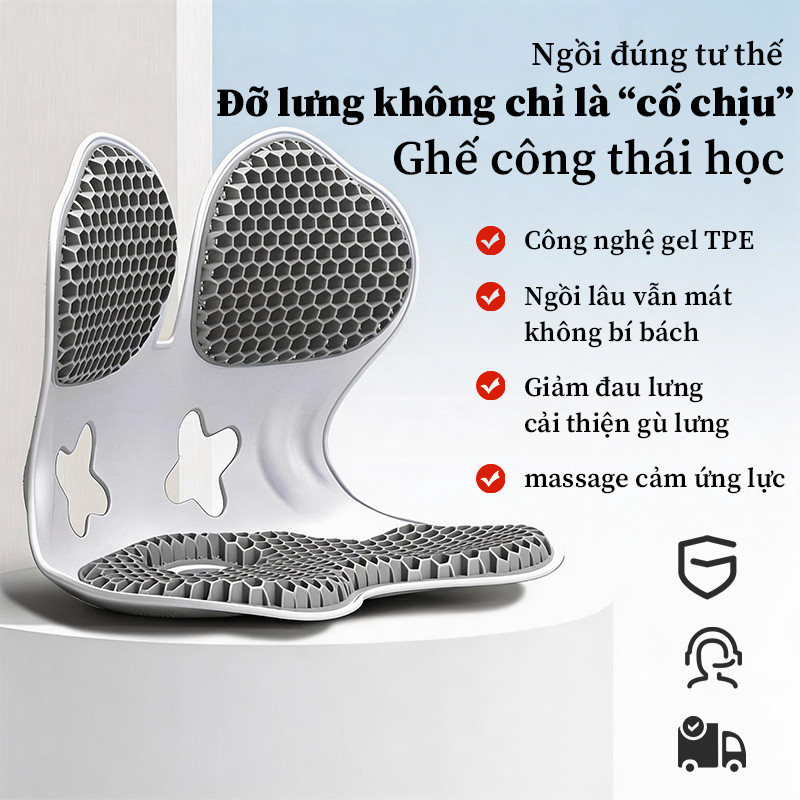 Ghế Công Thái Học Chống Gù Lưng - Điều Chỉnh Tư Thế Ngồi, Giảm Đau Mỏi Lưng Cho Dân Văn Phòng, Mẹ Bầu & Lái Xe