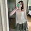 EBINLANDS Camisole Tank, Nơ Cổ Chữ V Camisole Slim-fit, Ren Khăn Chấm Bi Ruy Băng Áo Vest Top