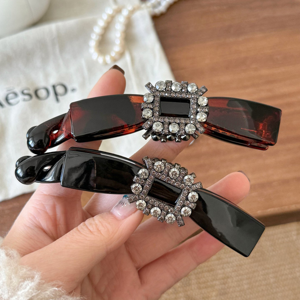 Kẹp Tóc Kim Cương Giả Tinh Tế Kẹp Chuối Cho Nữ