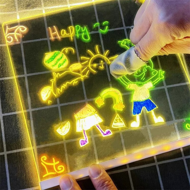 Bảng Viết Phát Sáng LED 3D Bằng Acrylic.Dùng Làm Bảng Menu Quảng Cáo, Đồ Chơi Giáo Dục Cho Bé.