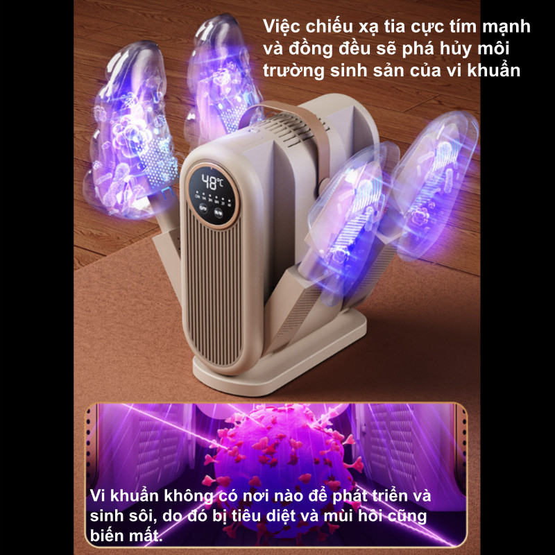 Máy Sấy Giày UV Diệt Khuẩn,Sấy Nhanh 48°C, Tiết Kiệm Điện, Khử Mùi Hiệu Quả - Dùng Gia Đình