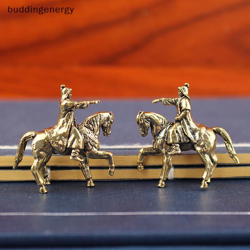 {BUDDI} Ngựa cưỡi ngựa bằng đồng thau Tượng nhỏ Đồ trang trí để bàn Nhân vật kim loại Các bức tượng nhỏ Trang trí nhà cửa Phụ kiện thủ công {buddingenergy}