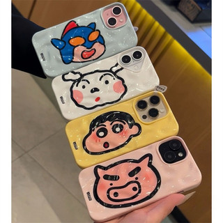 Ốp lưng iPhone 17 16 15 14 13 12 11 ProMax XR XS Max 7 8 Plus Shin-chan Họa tiết dễ thương Ốp lưng điện thoại Dẻo mềm