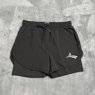Track and Field Training Running Quick-Drying Pants Workout Shorts Fake Two-Piece Lining Anti-Exposure Au0P