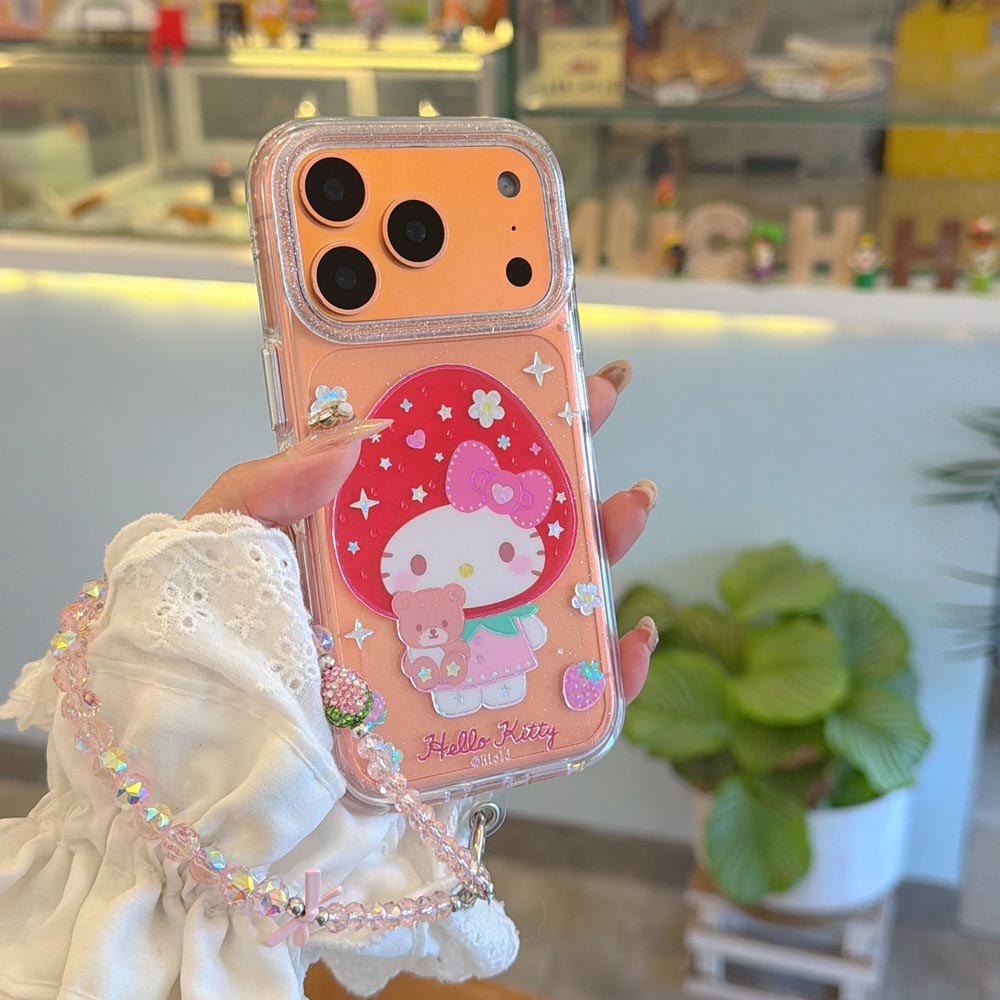 Ốp Lưng Cứng Trong Suốt Tương Thích Với iPhone 13 14 14Pro 14ProMax 15 15Pro 15ProMax 16 16Pro 16ProMax 17 17Pro 17ProMax Ốp Họa Tiết Dâu Gấu Nhỏ