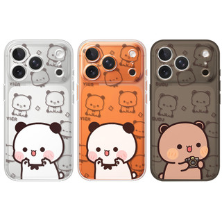 Ốp điện thoại cặp đôi BUBU & YIER Panda dễ thương cho iPhone 17Air / 16 / 15PLUS / 14 / 13pro Max / 12 / 11 / X / 7 / 8, cá tính sáng tạo. Vỏ trong suốt, chống thấm nước, chống sốc, vỏ bảo vệ