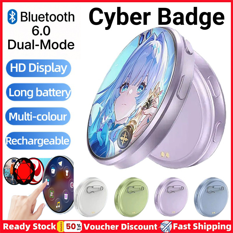 Sáng Tạo Huy Hiệu Cảm Ứng Điện Tử LEDBluetooth Với Màn Hình HD Sạc Lại Được - Quà Tặng Perfect Cho Otaku Và Người Hâm Mộ
