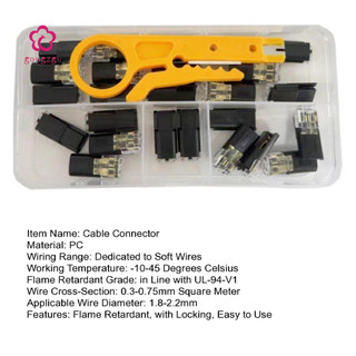 [gongzgu] Đầu nối cáp 18-22awg 25 / 50 / 100 chiếc Đầu nối dây nhanh 2 chân với phích cắm khóa ngọn lửa Vũ nữ thoát y 18-22awg Thiết bị đầu cuối cắm dây đôi cho dây điện