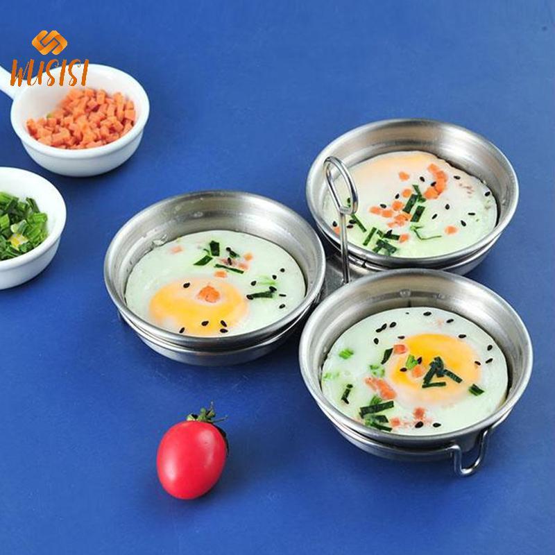 [WUSISI] Chảo săn trộm trứng bằng thép không gỉ Khuôn hấp trứng hấp Khuôn Hoousehold Dụng cụ nấu ăn nhà bếp Tiện ích MỚI