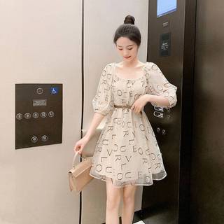 Váy Lưới Mới Mùa Hè,Váy Tiên Nữ , Váy Liền Cổ Vuông phù hợp nữ  Dáng Người Nhỏ