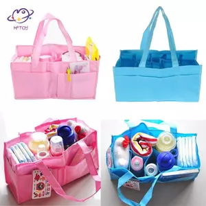 Túi đựng tã lót cho mẹ HFTOY Du lịch ngoài trời Di động Túi Tote màu xanh & hồng ~