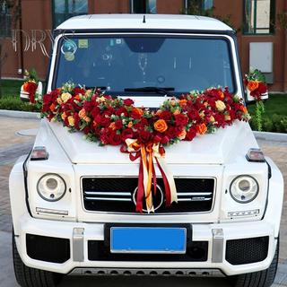 (TFT) Sáng Tạo Trang Trí Xe Cưới Tay Cầm Cửa Hoa Gương Chiếu Hậu Trang Trí Nhân Tạo Hoa Phụ Kiện Hôn Nhân Đạo Cụ Quà Tặng MỚI