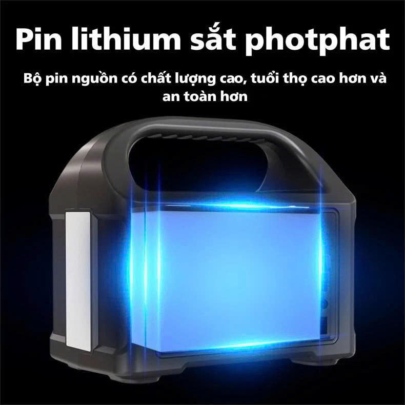 Trạm Năng Lượng Mặt Trời Di Động CY-300W | Sóng Sin Thuần | Pin Lithium Sắt 192Wh | Sạc Nhanh, Bluetooth