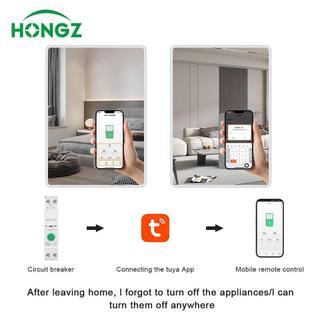 Tuya WiFi 1P 63A Bộ Ngắt Mạch Thông Minh Gắn Ray DIN Công Tắc Từ Xa Tự Động