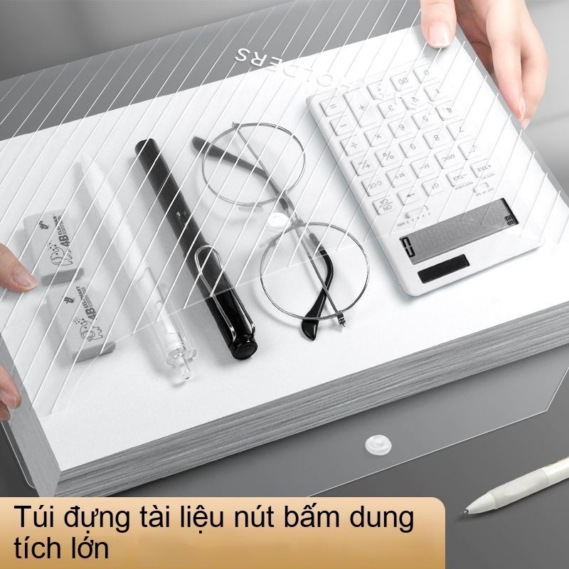 Túi đựng tài liệu A4 có nút bấm, chất liệu dày dặn và mềm dẻo, túi đựng tài liệu văn phòng