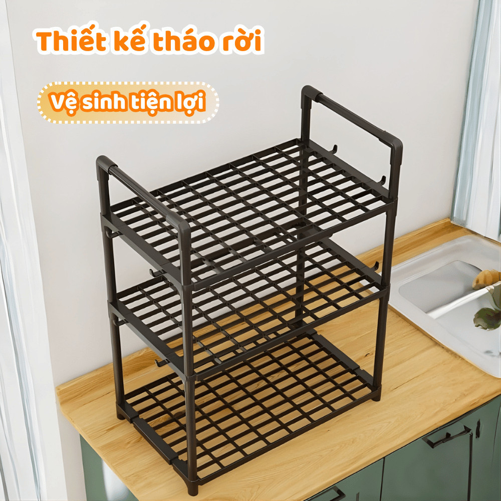 Kệ Nhà Bếp Đa Năng Nhiều Tầng DINO– Giá Để Gia Vị, Xoong Nồi Chịu Lực, Kệ Bếp Tiết Kiệm Không Gian