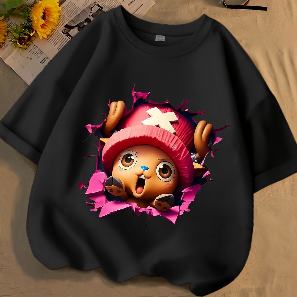 One Piece Chopper Hoạt Hình Trẻ Em Áo Anime Dễ Thương In Đồ Họa Thường Ngày Trang Phục Trường Học Mùa Hè