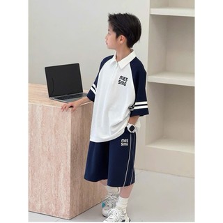 Bộ quần áo bé trai 18-52kg mẫu MESMG. Thiết kế cổ polo cá tính, chất liệu đẹp, thoáng mát. NL14