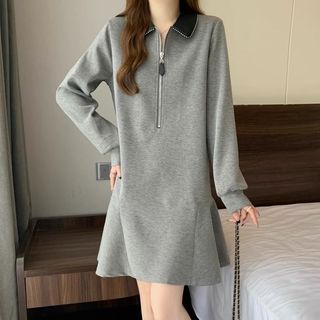Đầm Nữ cổ cao tay dài cao cấp dành cho nữ, thiết kế mùa xuân, đơn giản và tôn dáng, thích hợp mặc ngoài hoặc làm việc