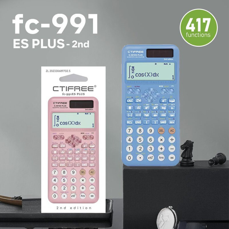 Máy tính khoa học phiên bản thứ 2 di động 991ES Plus-2 có vỏ bảo vệ Chức năng 417 Calculato Văn phòng phẩm sinh viên