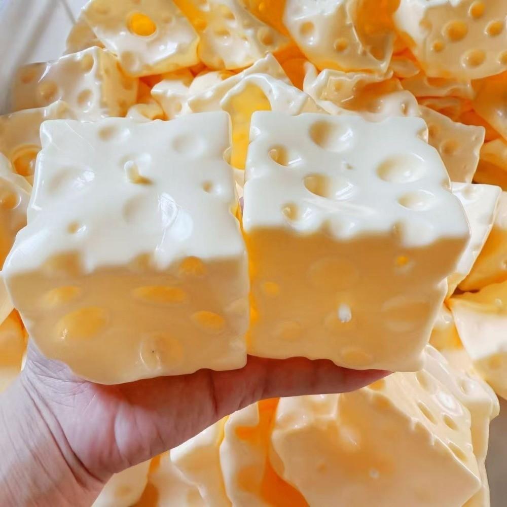 Khối phô mai Jumbo có thể định hình Bóng căng thẳng Chống căng thẳng Phô mai Bóp Fidget Đồ chơi ASMR Đồ chơi cảm giác