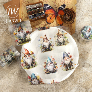 JIANWU 60mm * 200cm Vintage Rừng Hoa Nhân Vật Yêu Tinh Phong Cảnh Chất Liệu Cắt Băng PET Sáng Tạo DIY Tạp Chí Văn Phòng Phẩm