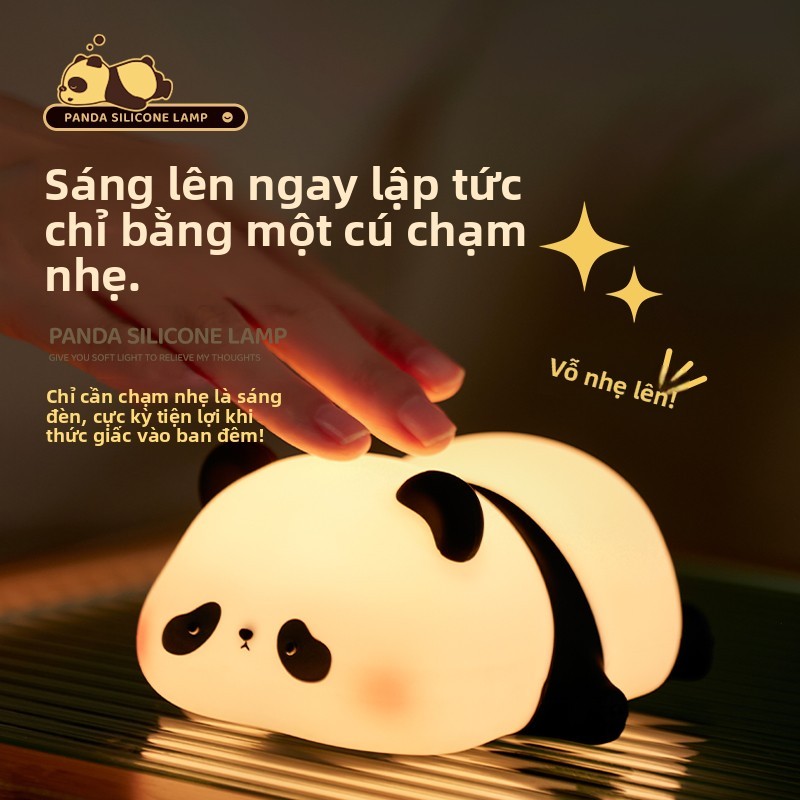 PANDA Đèn ngủ,PhĐiều chỉnh độ sáng,im hoạt hình dễ thương phòng nhỏ ánh sáng ban đêm,Sạc USB Tiện Lợi