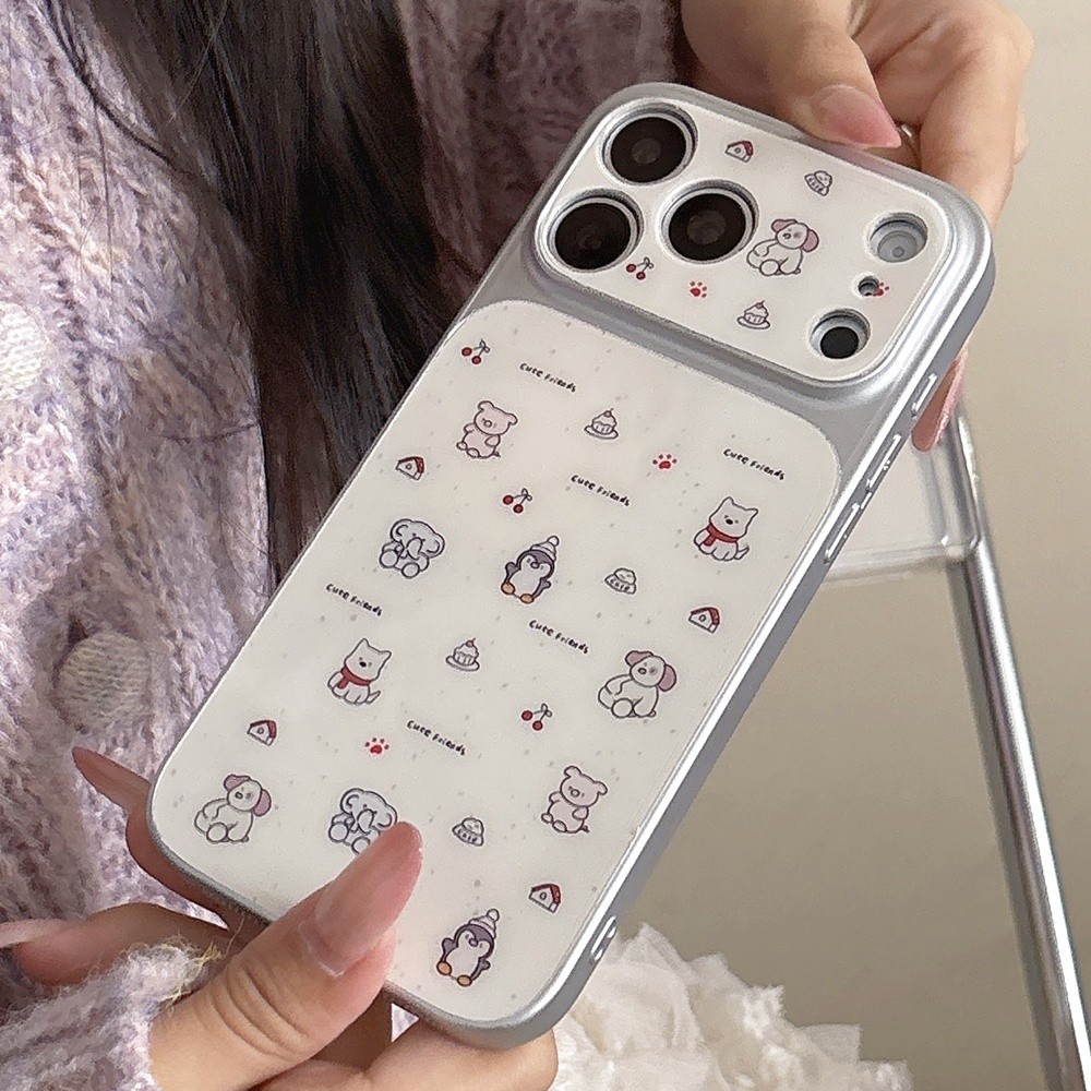 Ốp điện thoại mạ chó Penguin cho iPhone 17 Pro Max 16 15 14 Vỏ bảo vệ chống sốc