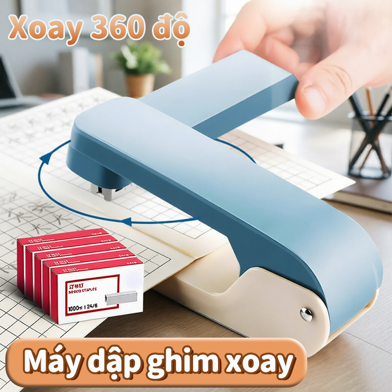 Máy đóng sách xoay 360°- Công cụ đóng sách di động cho văn phòng và trường học - Máy ép in cầm tay