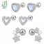1 Đôi Bông Tai Bông Tai Pha Lê Bông Tai Xoắn Inox Nữ Cô Gái Bạc Mạ Ngôi Sao Trái Tim Trang Sức
