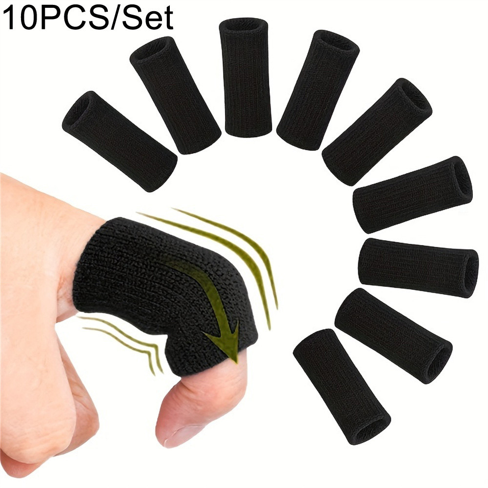 10 Chiếc Bảo Vệ Ngón Tay Viêm Khớp Hỗ Trợ Ngón Tay Cái Nẹp Bảo Vệ Ngón Tay Thể Dục Thể Thao Bóng Rổ Tập Gym Co Giãn Ngón Tay Tay áo