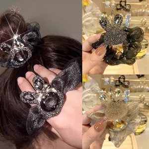 Scrunchies Thổ Organza Nữ Phong Cách Retro - Dây Buộc Tóc Co Dãn