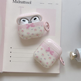 Nơ in hoa cho AirPods 1 / 2 3 Pro Pro2 pro3 Bộ tai nghe Airpods4 Vỏ bảo vệ Bluetooth không dây AirPods Pro i3 i4 pro3 Vỏ bảo vệ tai nghe