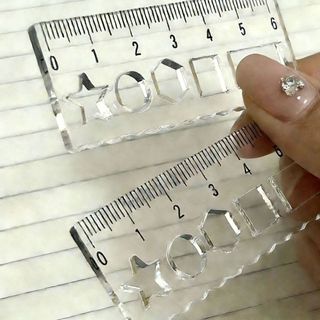 HIGHVIEWLS 1 Thước Mini, Thước Thẳng Bỏ Túi Trong Suốt, Dụng Cụ Đo Vẽ Đa Năng Với Wave Line Protractor Học Sinh