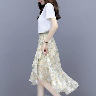 Bộ áo và chân váy voan mỏng, dáng suông, kiểu dáng mới mùa hè.