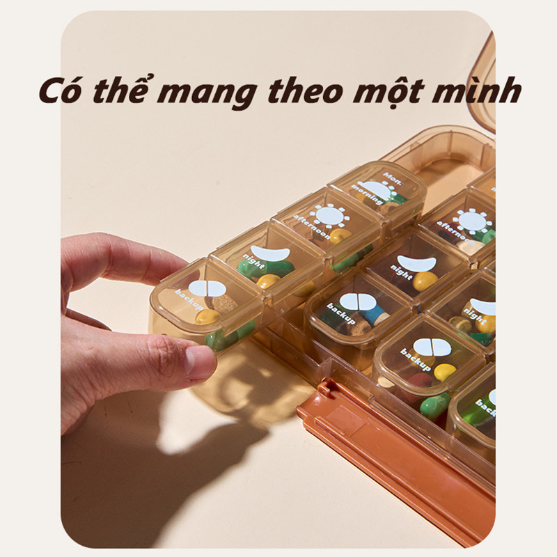 Hộp đựng thuốc 7 ngày 28,Khay Chia Thuốc Trong Suốt Nhiều Ngăn To ngăn tiện lợi,Mang Đi Du Lịch