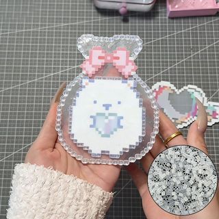 Hạt Perler DIY thủ công YUUKII, Máy ép nhiệt Hạt Perler màu thủy tinh trong suốt cao, Đồ chơi hạt Perler 2.6mm thủ công